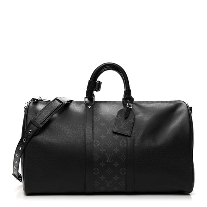 Louis Vuitton Taiga Monogram Eclipse Keepall Bandouliere 50 Black 1 of 8