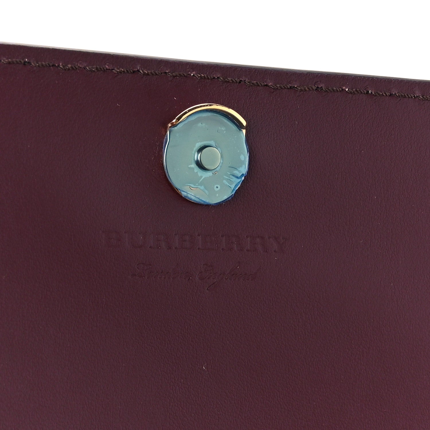 Burberry Grained Calfskin House Check Tartan Mix Hampshire Wallet On Chain Burgundy 6 of 9