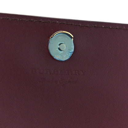 Burberry Grained Calfskin House Check Tartan Mix Hampshire Wallet On Chain Burgundy 6 of 9