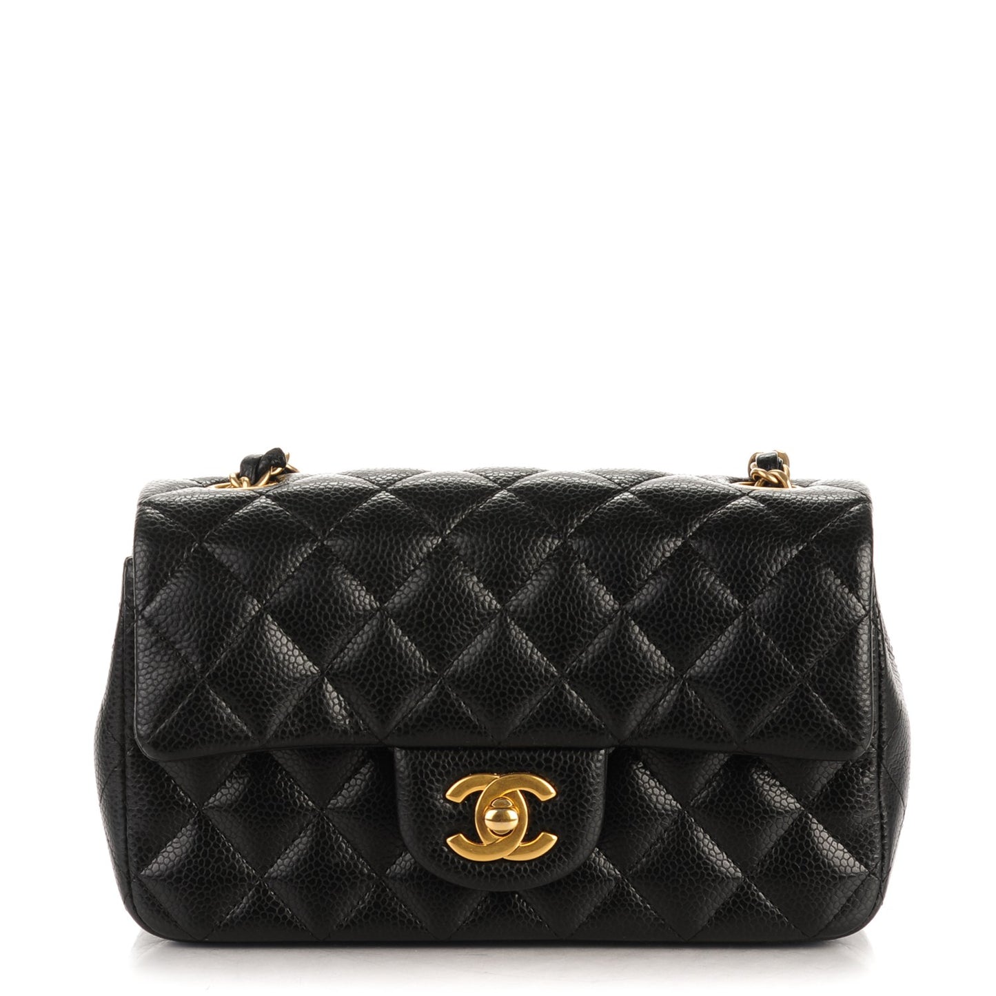 Caviar Quilted Mini Rectangular Flap Black