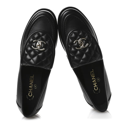 Chanel Lambskin Quilted CC Turnlock Loafers 41 Black 2 of 9