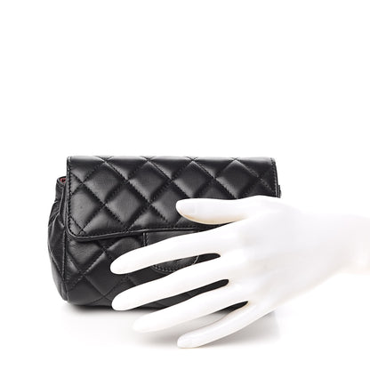 Chanel Lambskin Quilted Flap Cosmetic Case Black 2 of 9