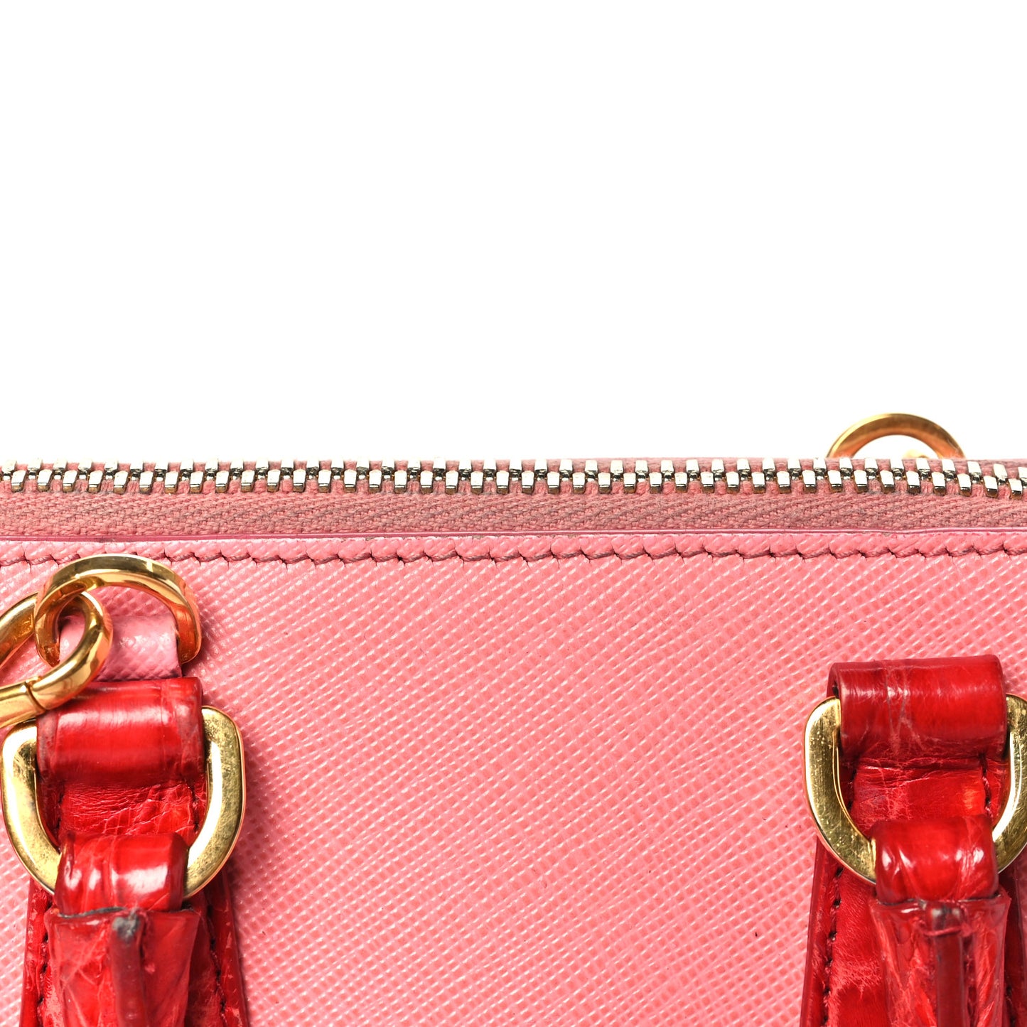 Saffiano Lux Crocodile Mini Promenade Tote Fuoco Begonia