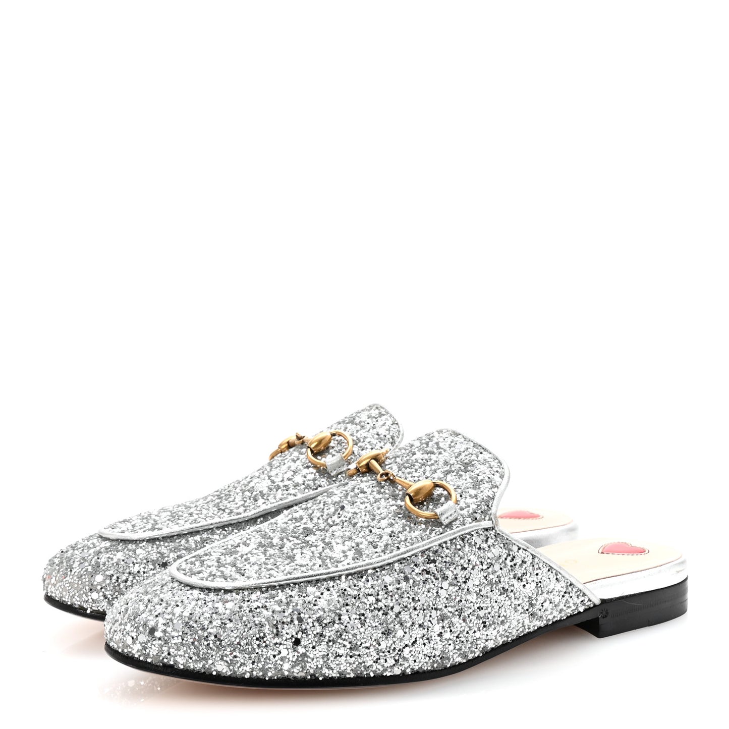 Glitter Womens Princetown Slippers 36.5 Silver