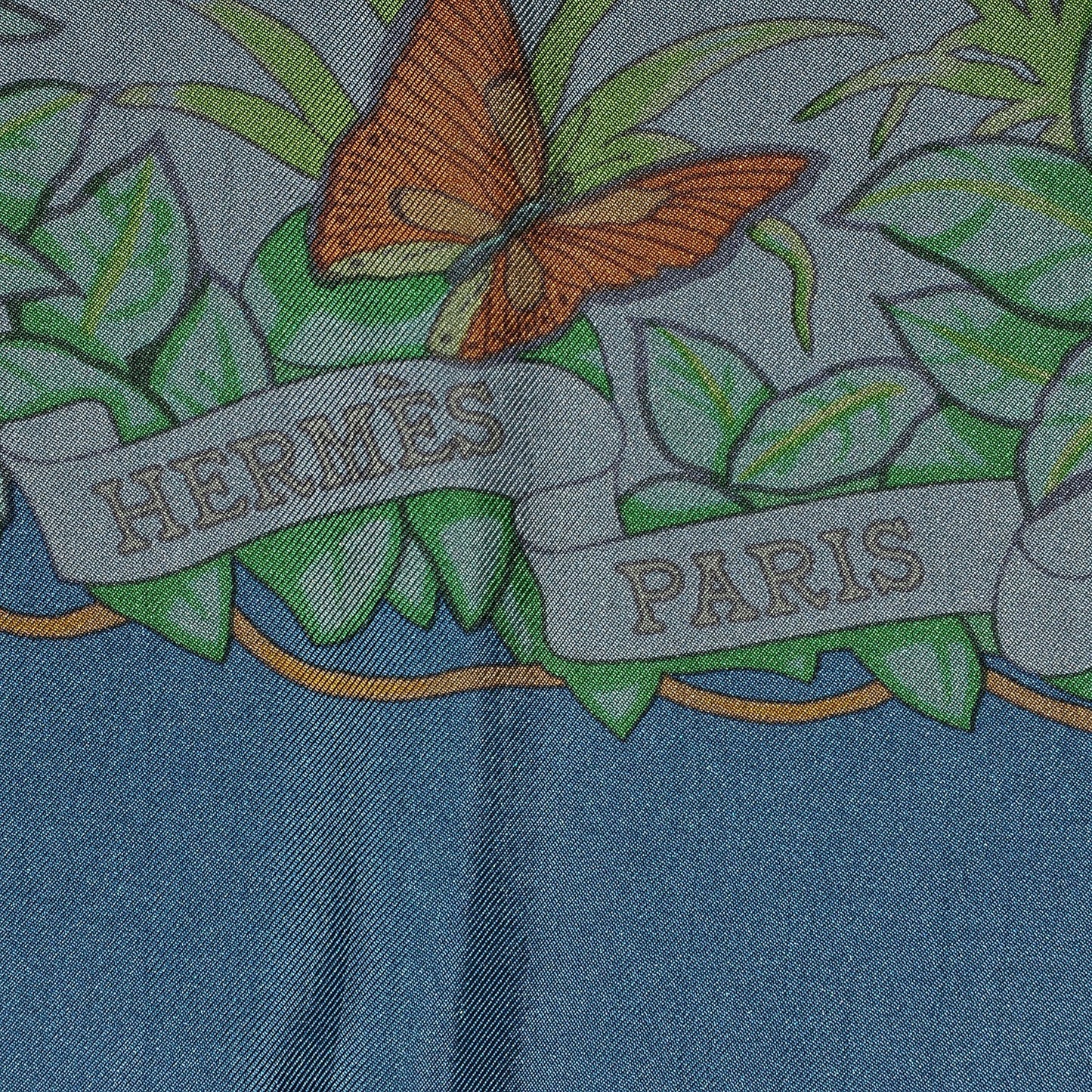 Silk Dip Dye Jungle Love Scarf 90 Gris Fer Vert Cypres Tabac