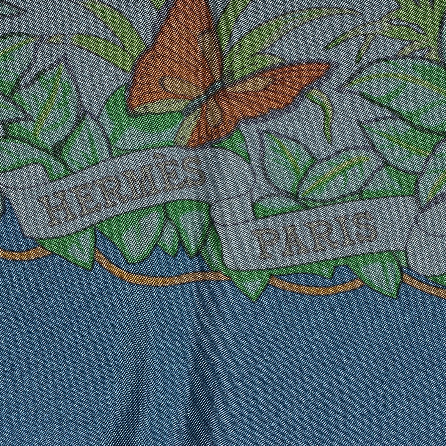Hermes Silk Dip Dye Jungle Love Scarf 90 Gris Fer Vert Cypres Tabac 4 of 8