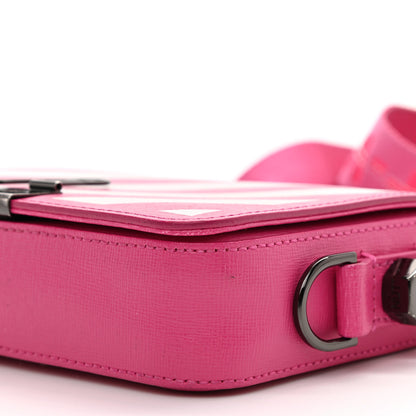 Off-White Saffiano Striped Mini Diag Binder Clip Bag Pink White 18 of 22