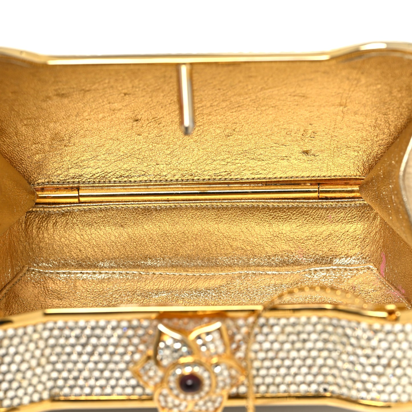 Swarovski Crystal Minaudiere Clutch Gold Silver