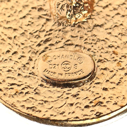 Chanel Resin CC Chain Round Earrings Gold Black 4 of 4