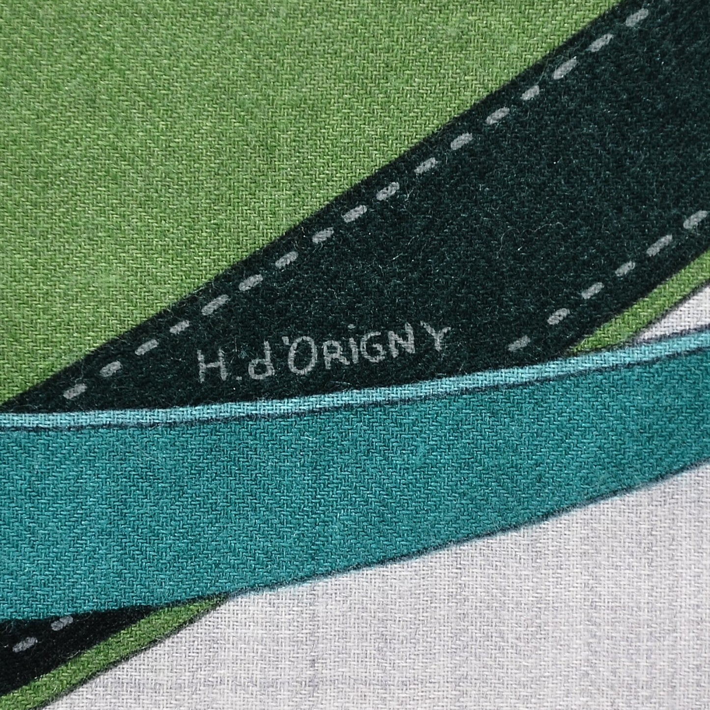 Cashmere Silk La Promenade Du Matin Shawl 140 Petrole Gris Chine Vert