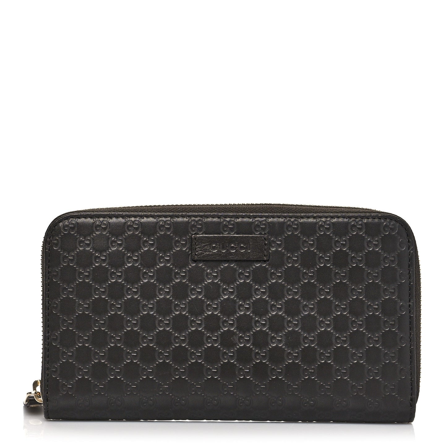 Microguccissima Large Zip Around Organizer Wallet Brown
