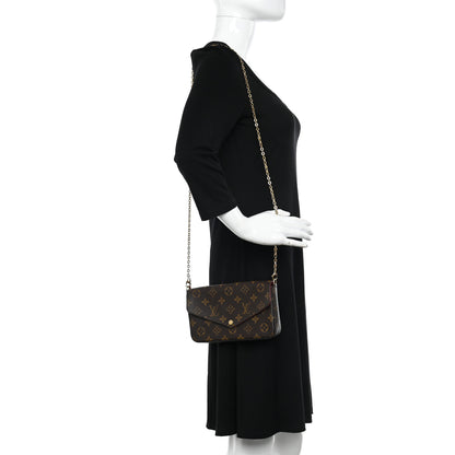 Louis Vuitton Monogram Pochette Felicie Chain Wallet Fuchsia 2 of 14