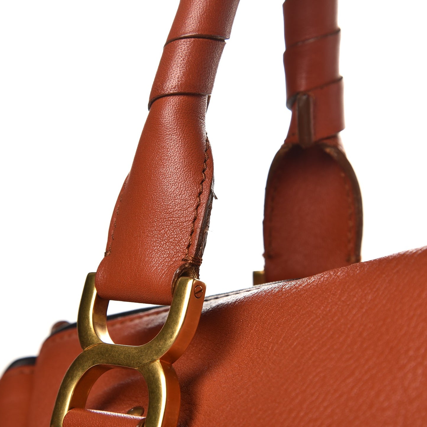 Calfskin Braided Large Marcie Satchel Whiskey