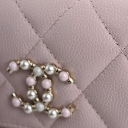 Chanel Caviar Quilted Coco Candy Card Holder On Chain Light Pink 18 of 19
