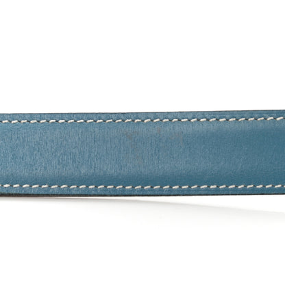 Hermes Chamonix 24mm Belt Strap 80 Blue Jean Natural 8 of 11
