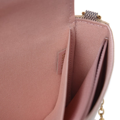 Louis Vuitton Damier Azur Pochette Felicie Chain Wallet Rose Ballerine 8 of 14