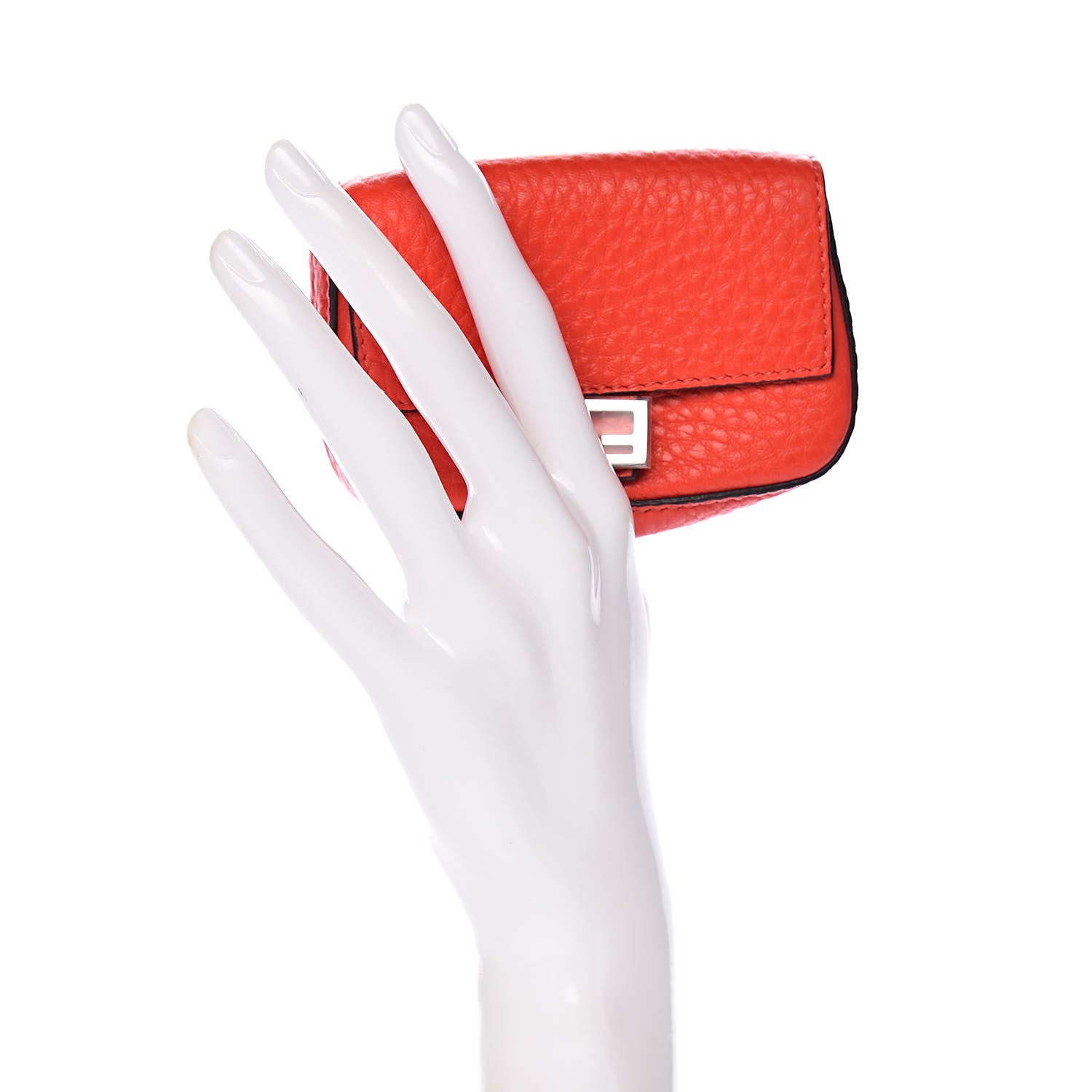 Fendi Cuoio Romano Micro Baguette Charm Papavero 2 of 7