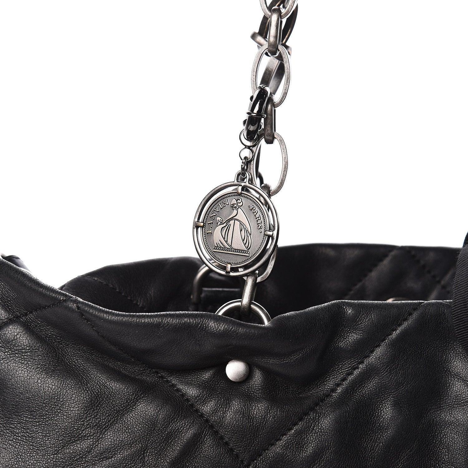 Lanvin Lambskin Quilted Amalia Tote Black 10 of 11