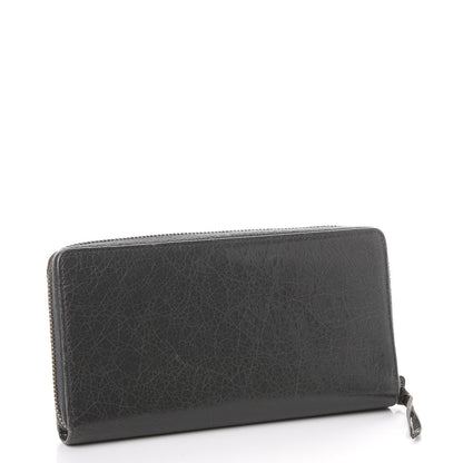 Balenciaga Agneau Classic Hardware Continental Zip Around Wallet Gris Fossile 3 of 11