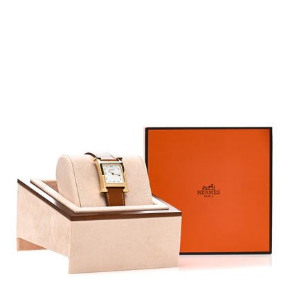 Hermes Stainless Steel Epsom 26mm Heure H Hour Quartz Watch Gold 7 of 7