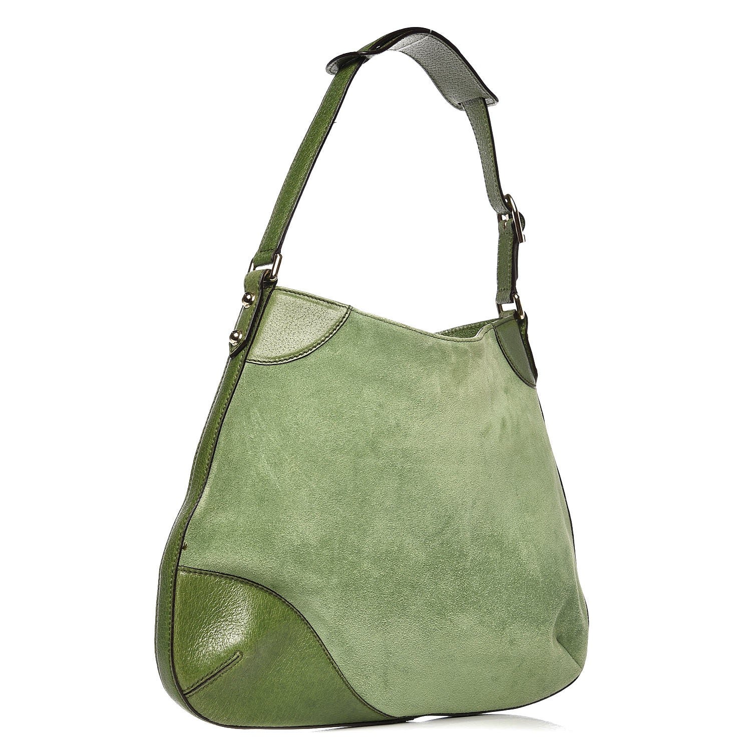 Gucci Suede Hasler Hobo Green 3 of 8