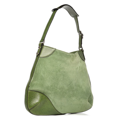 Gucci Suede Hasler Hobo Green 3 of 8