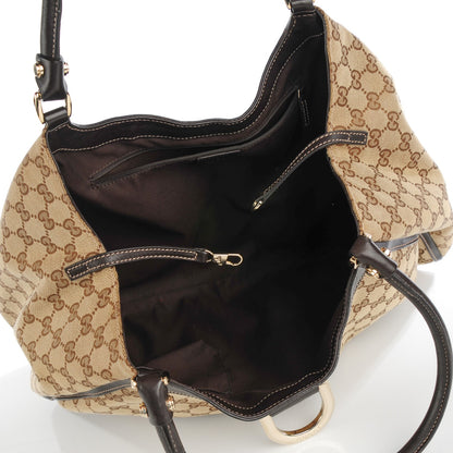 Gucci Monogram Large D Gold Hobo Dark Brown 5 of 8