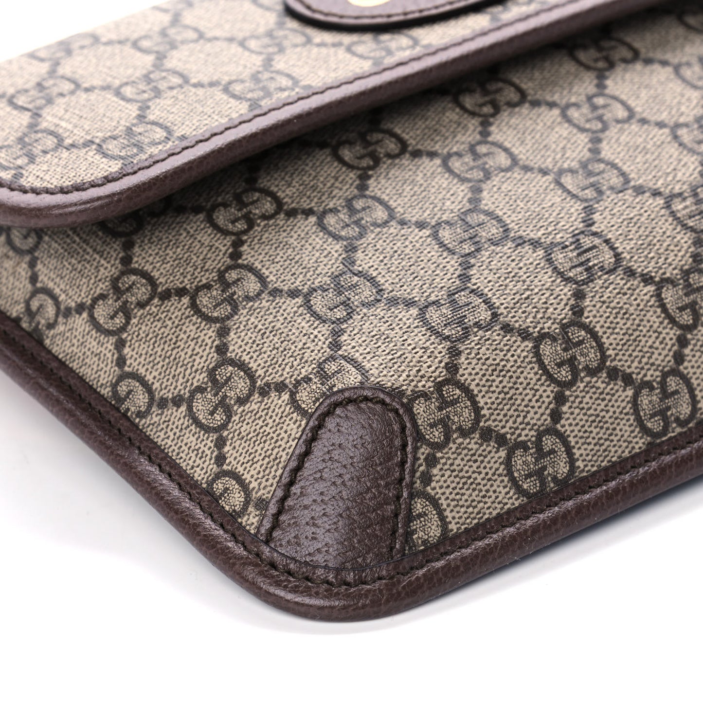 GG Supreme Monogram Neo Vintage Web Belt Bag Brown