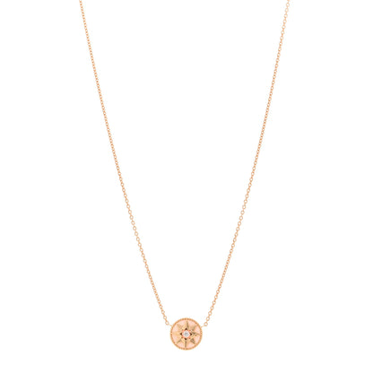 Christian Dior 18K Rose Gold Diamond Pink Opal Rose Des Vents Necklace 1 of 5