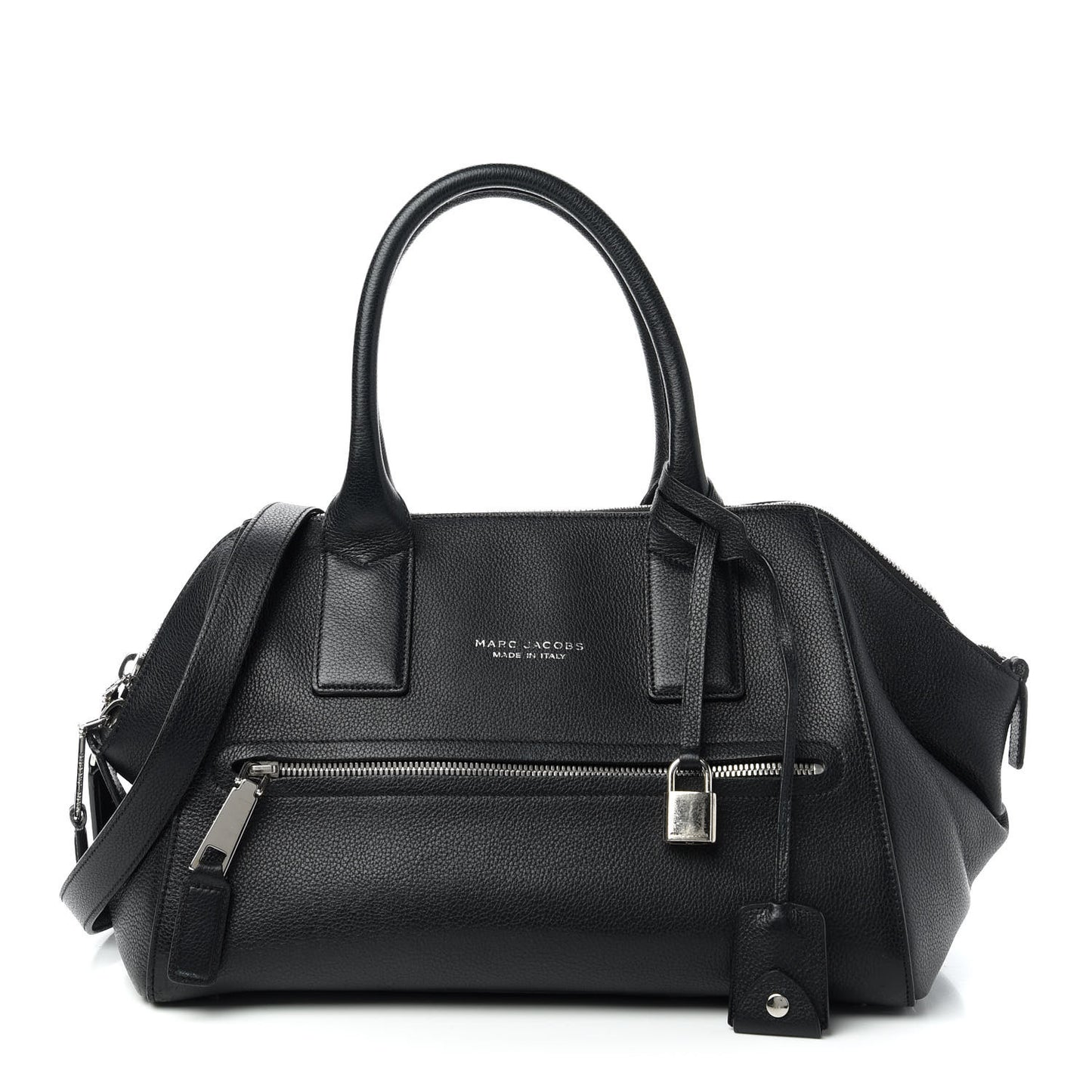Textured Calfskin Small Incognito Satchel Black