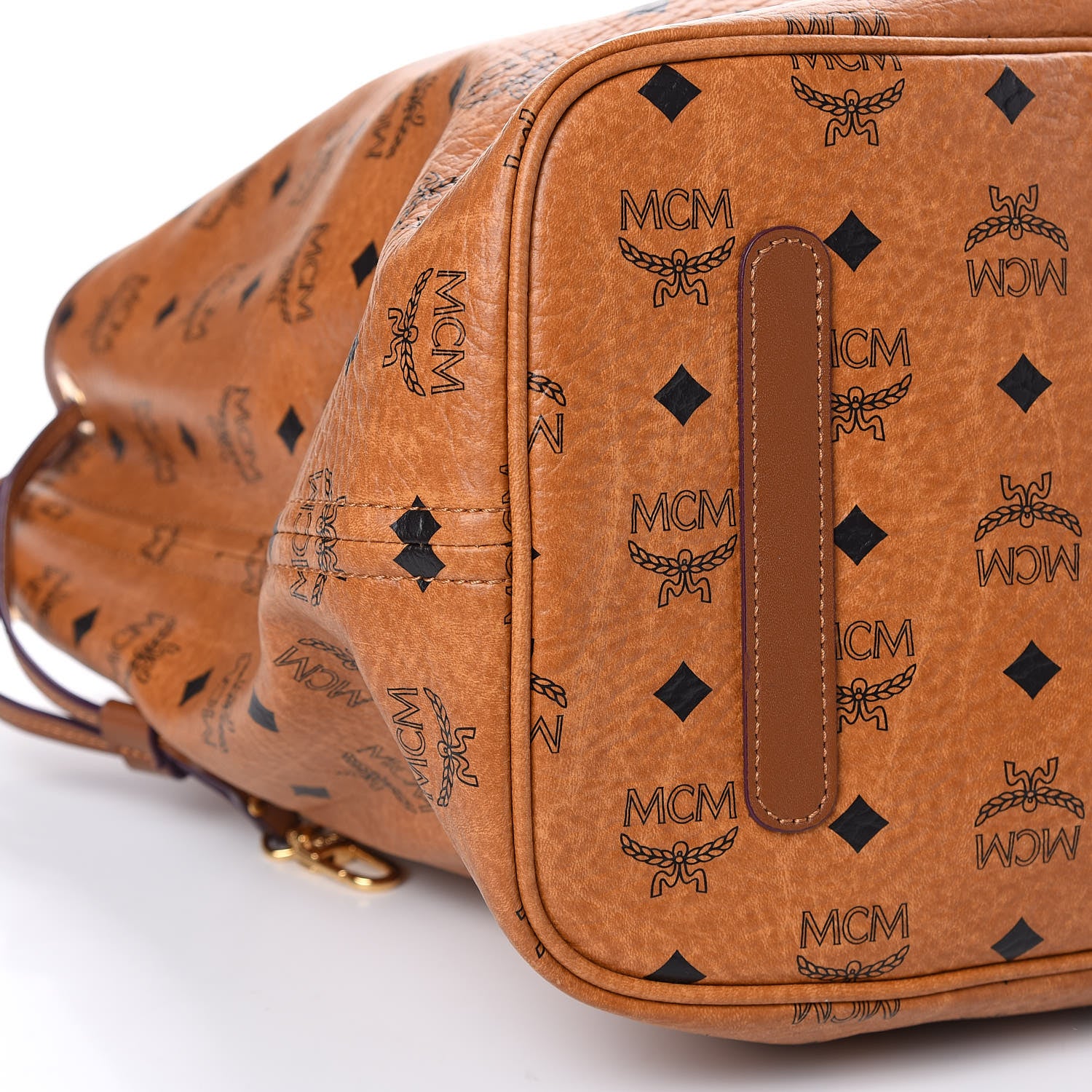 MCM Visetos Large Liz Reversible Shopper Tote Cognac 10 of 14