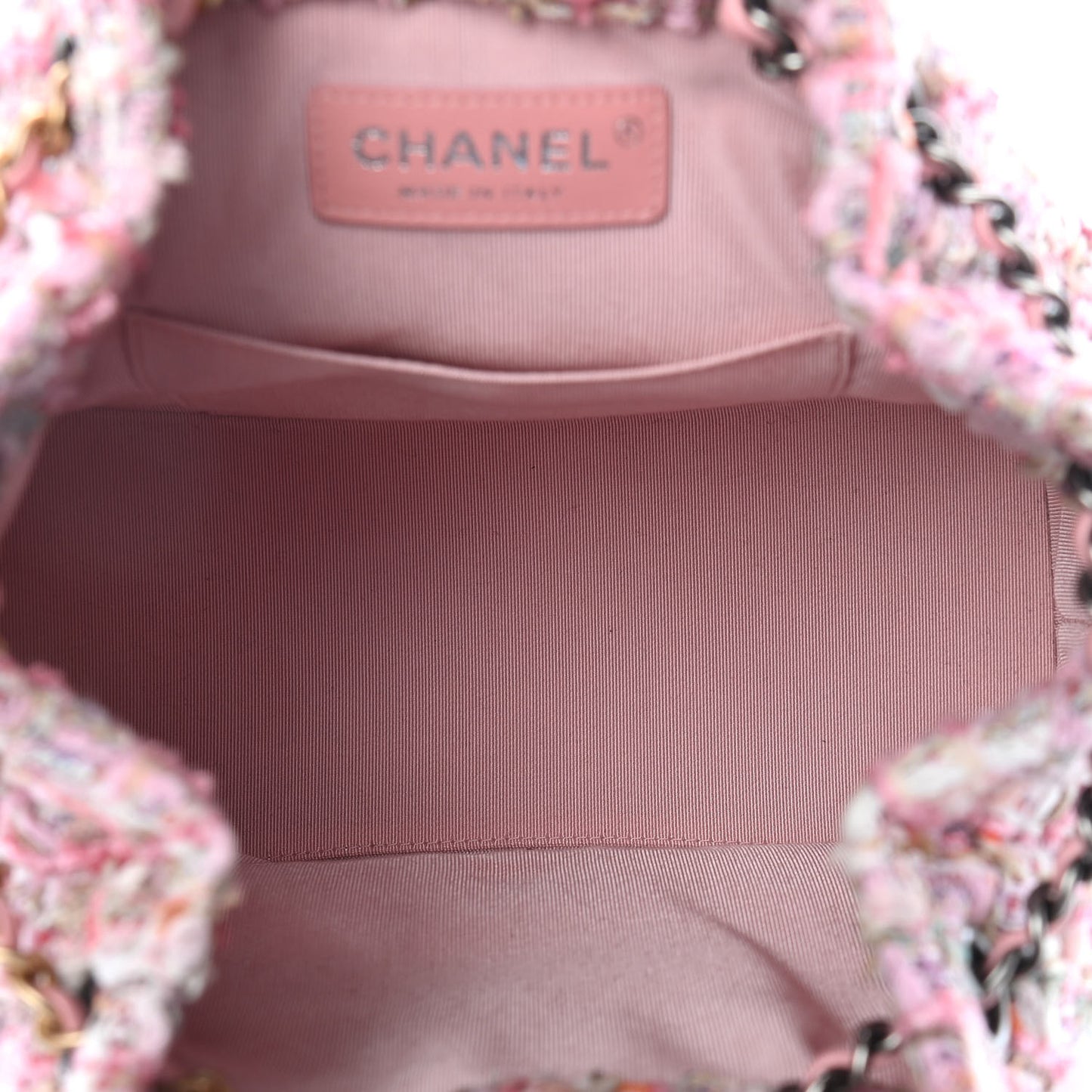 Tweed Calfskin Quilted Gabrielle Backpack Pink