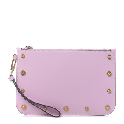 Versace Vitello Medusa Studded Wristlet Power Pink 1 of 7