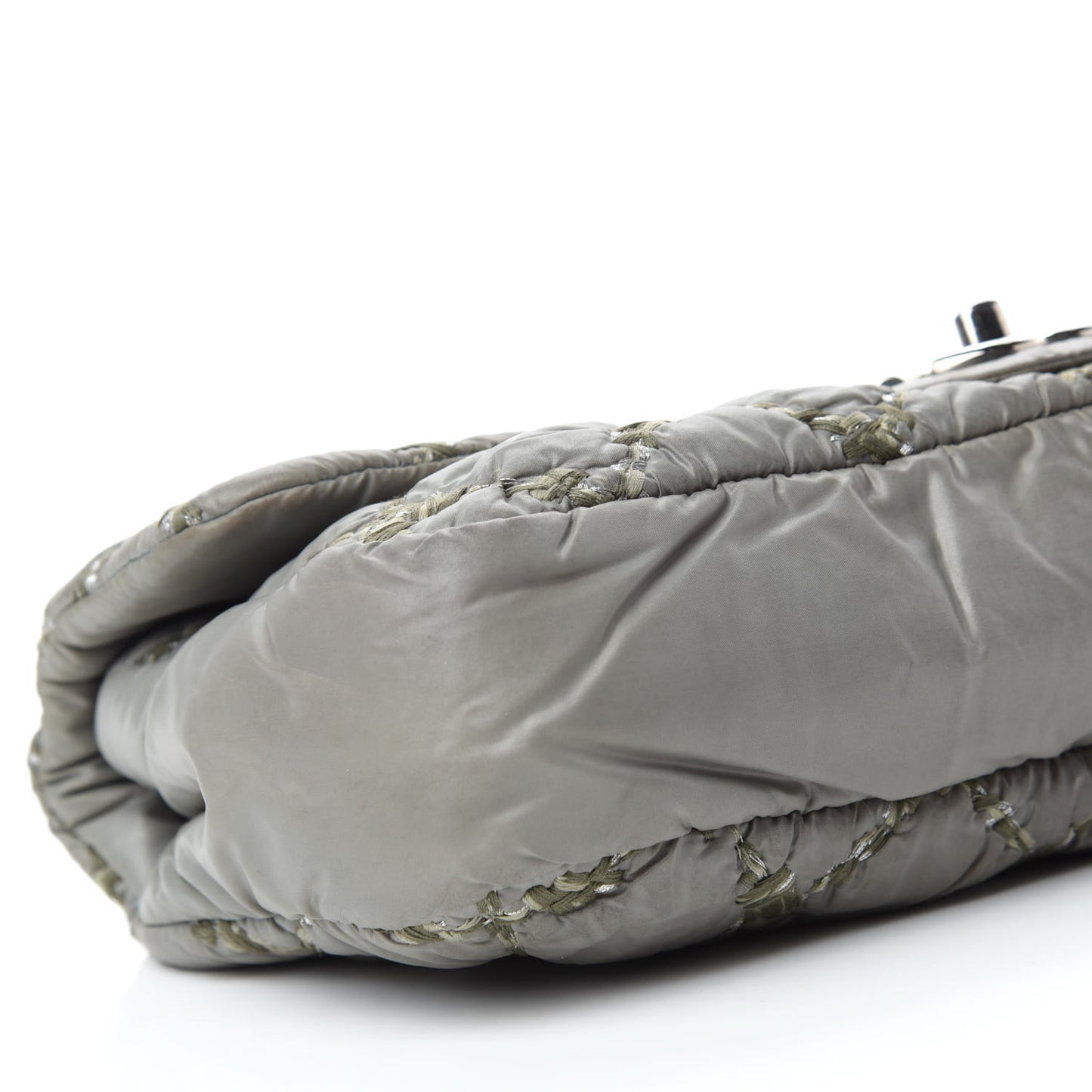 Nylon Quilted Medium Tweed on Stitch Bubble Flap Grey