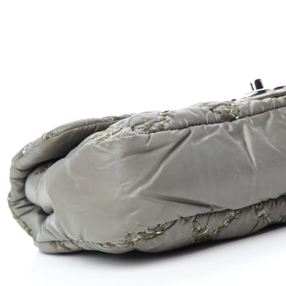 Chanel Nylon Quilted Medium Tweed on Stitch Bubble Flap Grey 5 of 9