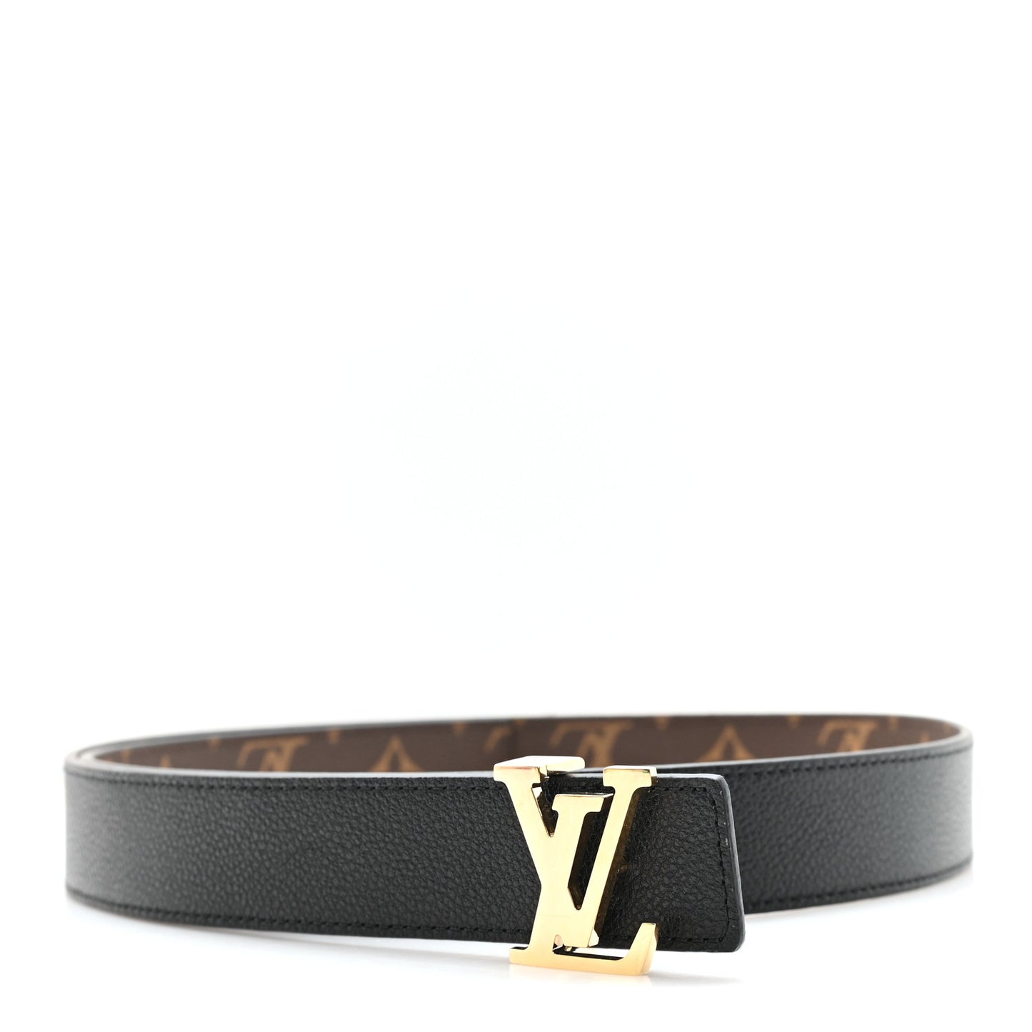 Calfskin Monogram 30mm LV Initiales Reversible Belt 90 36 Black