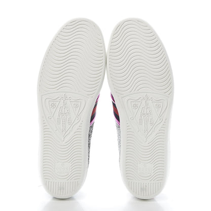 Gucci Glitter Web Womens Ace Sneakers 38.5 Silver 6 of 12