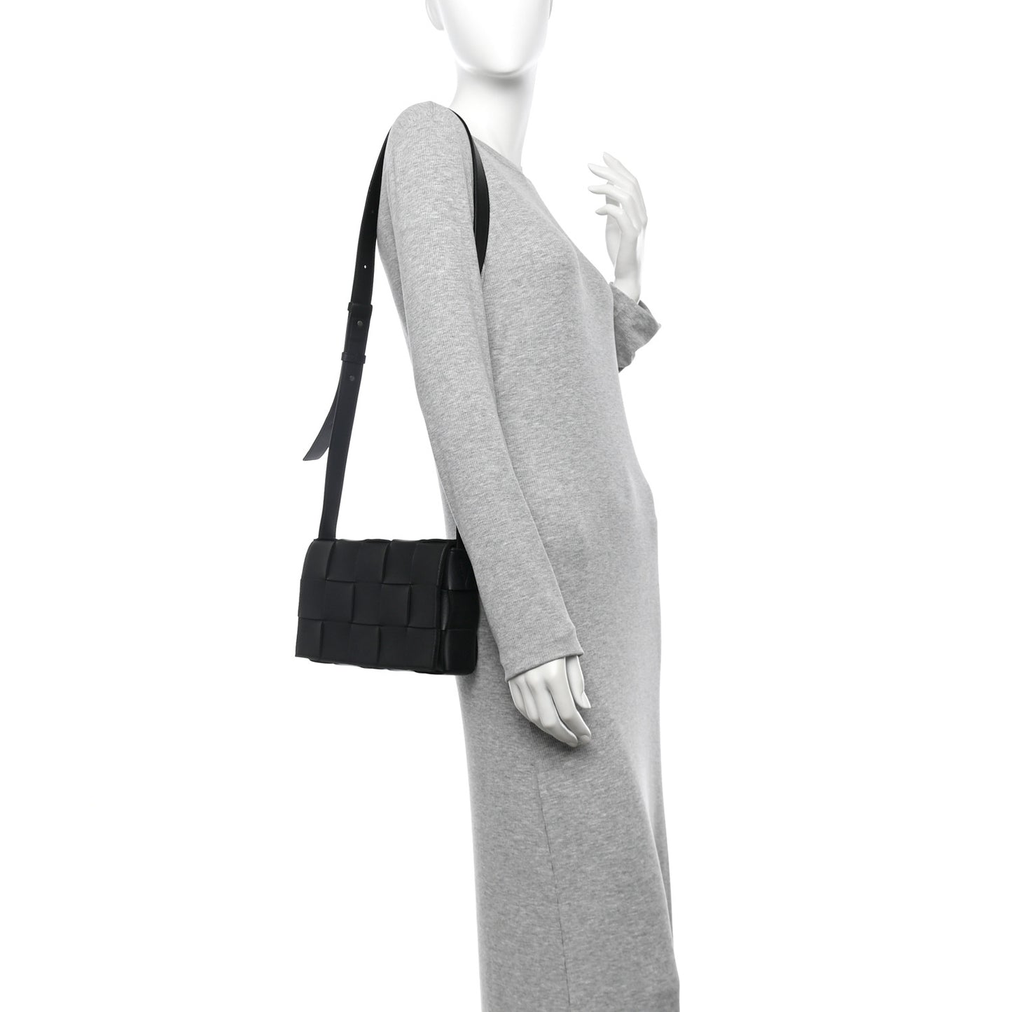 Lambskin Maxi Intrecciato Cassette Crossbody Bag Black