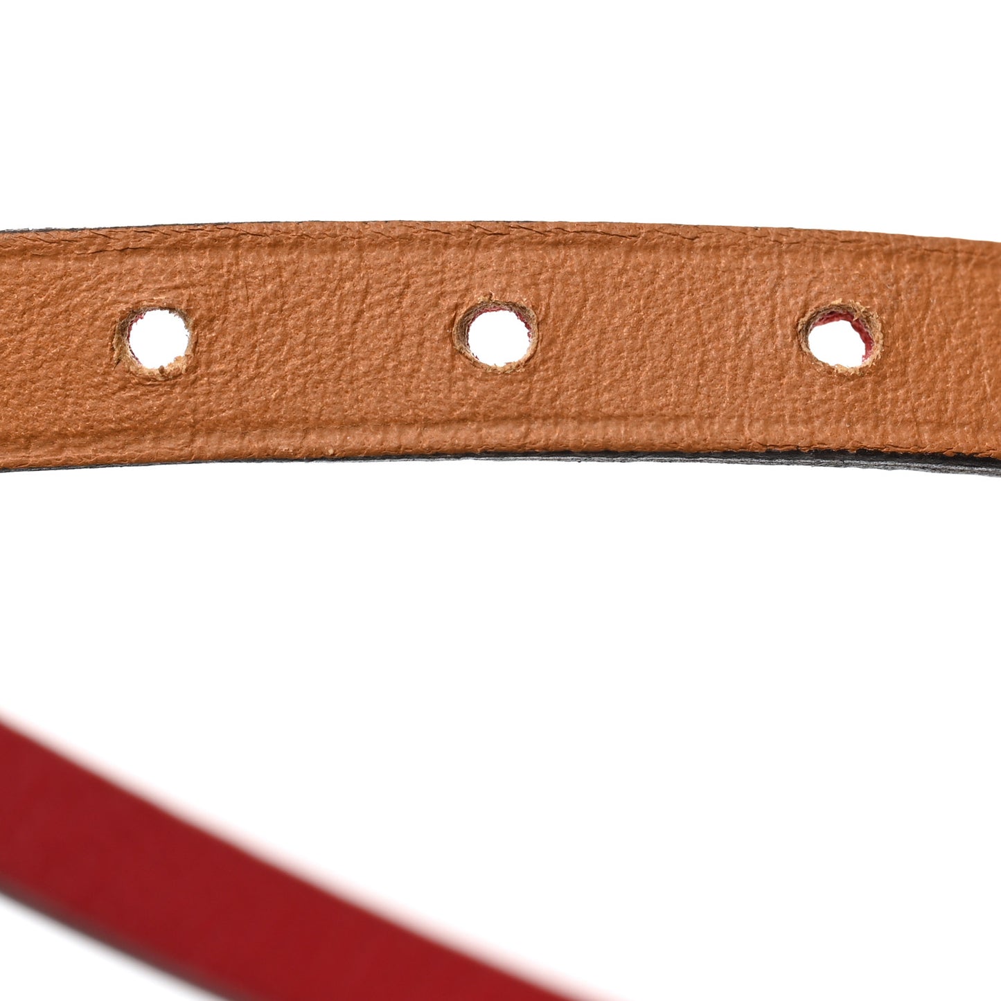 Epsom Hapi 3 MM Triple Tour Wrap Bracelet M Rouge Casaque