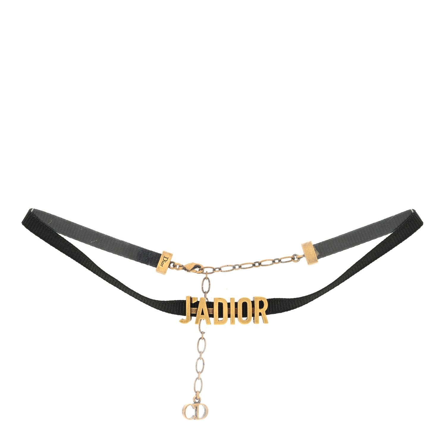 Christian Dior Grosgrain Ribbon J'Adior Logo Choker Necklace Black 3 of 4