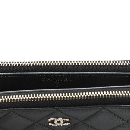 Chanel Iridescent Lambskin Quilted Pearl Clutch With Chain Black 14 of 16