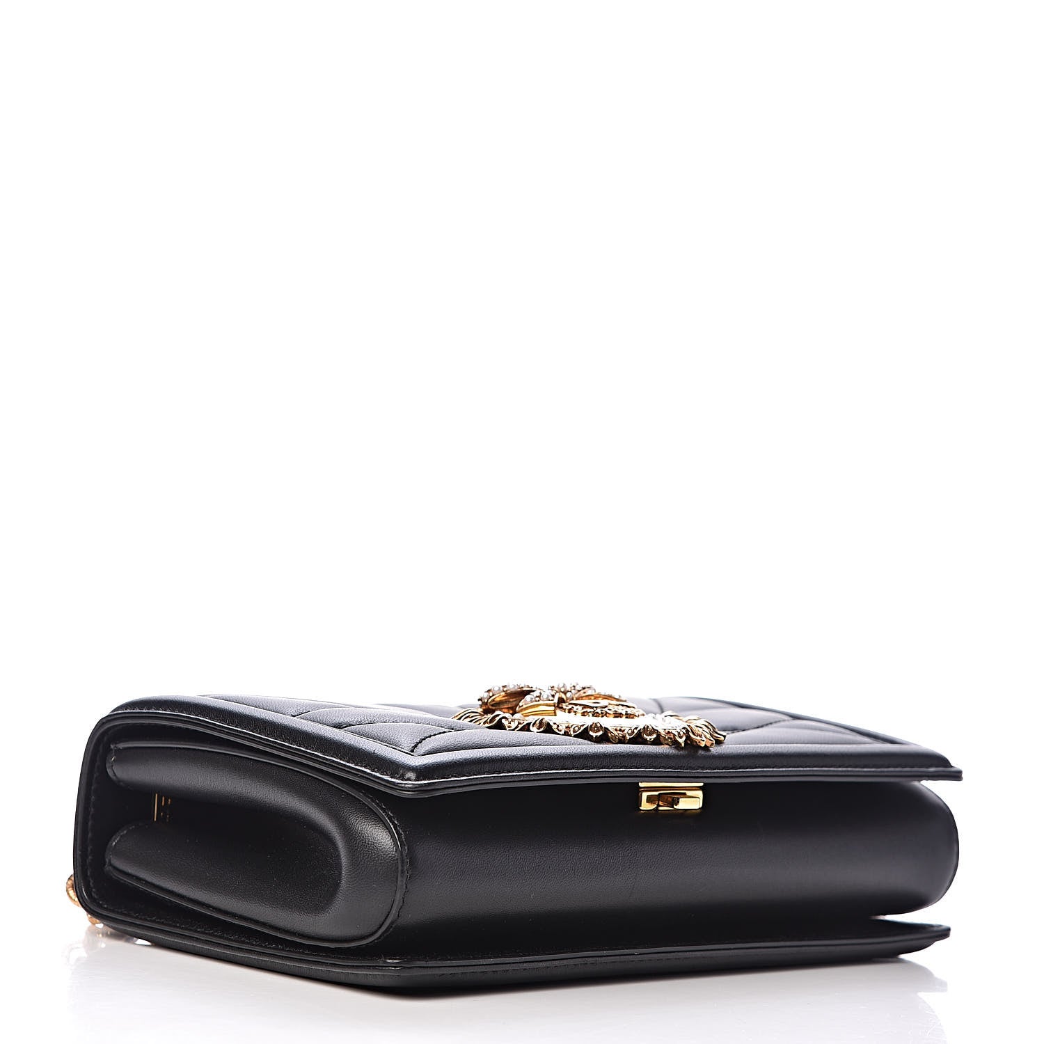 Dolce & Gabbana Calfskin Medium Devotion Crossbody Bag Black 4 of 10