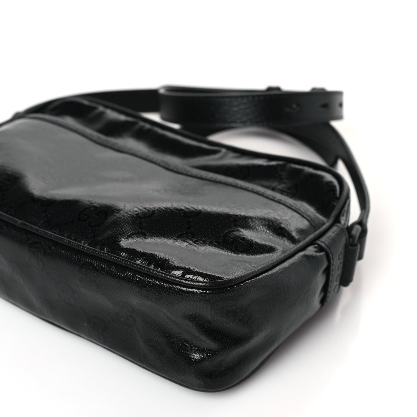 GG Crystal Monogram Mini Shoulder Bag Black