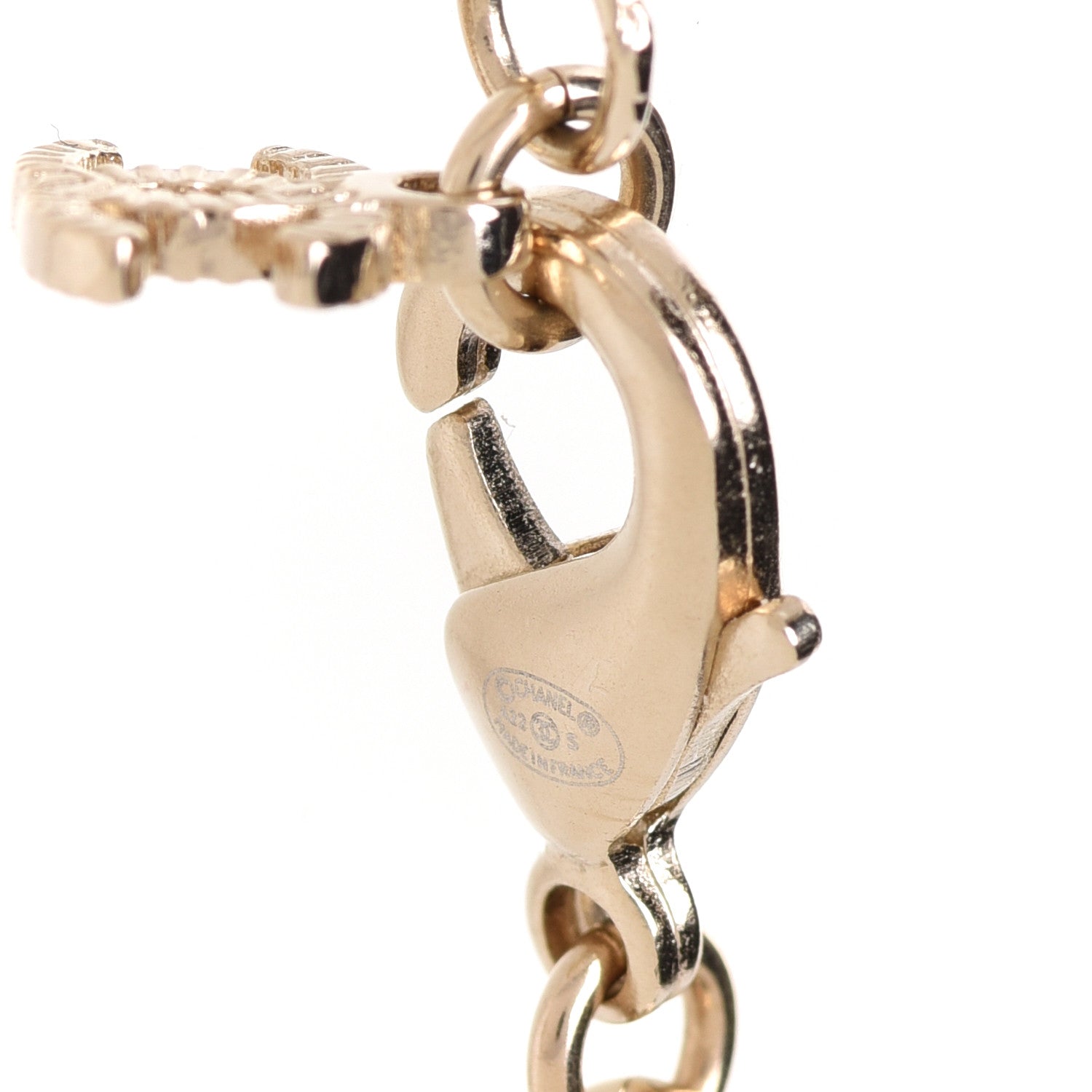 Chanel Calfskin Pearl Metal CC Bow Necklace Gold White Black 5 of 6