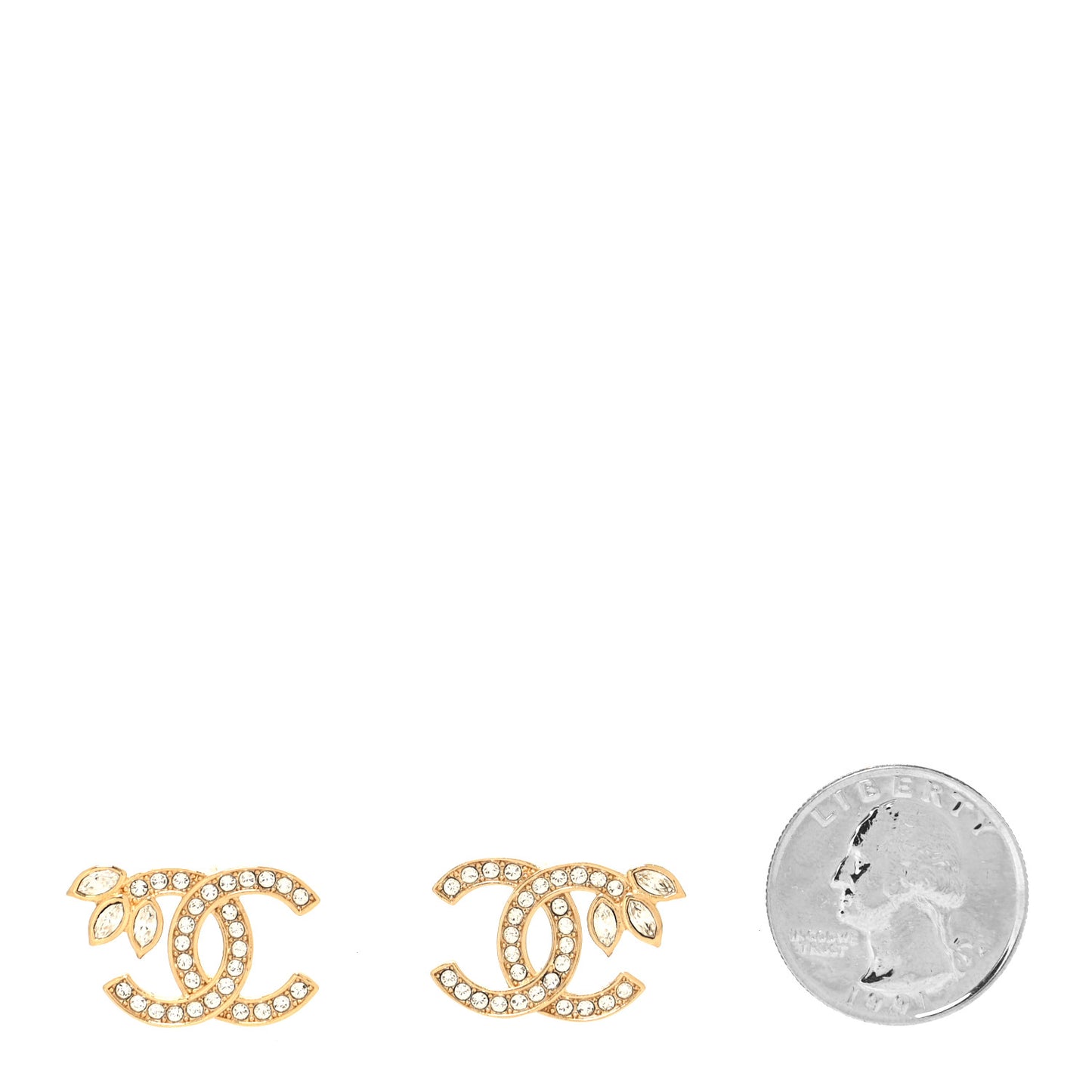 Crystal Wheat CC Earrings Gold
