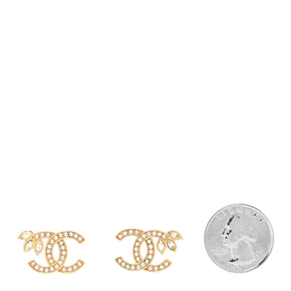 Chanel Crystal Wheat CC Earrings Gold 2 of 4