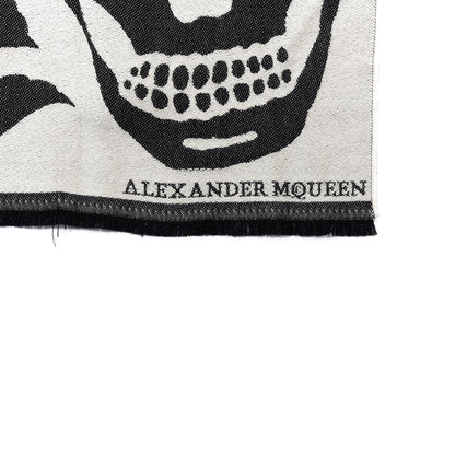 Alexander McQueen Wool Skull Bird Stole Scarf Black 3 of 8