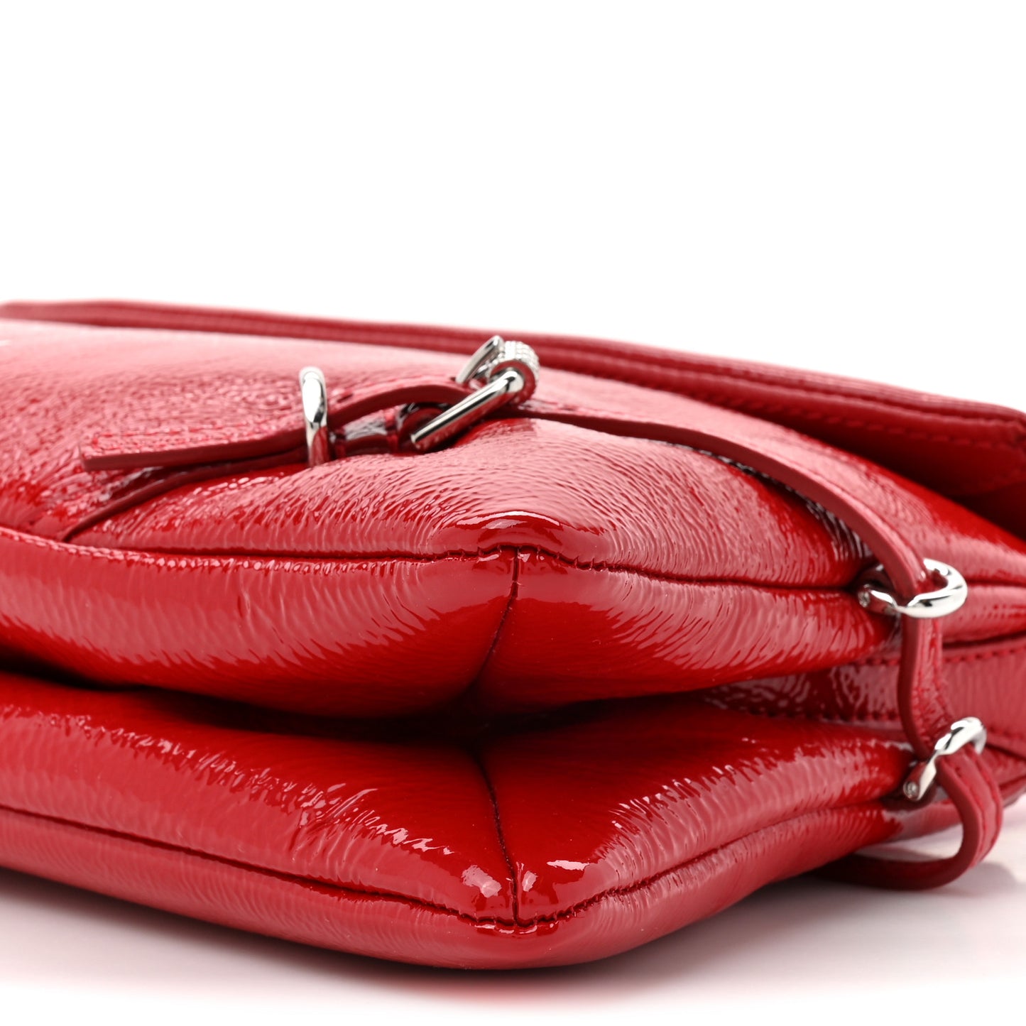 Patent Calfskin Small P'tit Voyou Shoulder Bag Vermillon