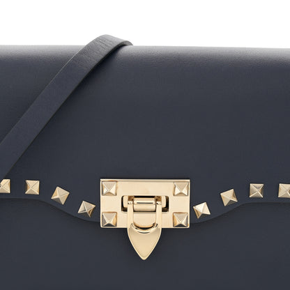 Valentino Garavani Vitello Medium Rockstud Flip Lock Crossbody Bag Pure Blue 7 of 11