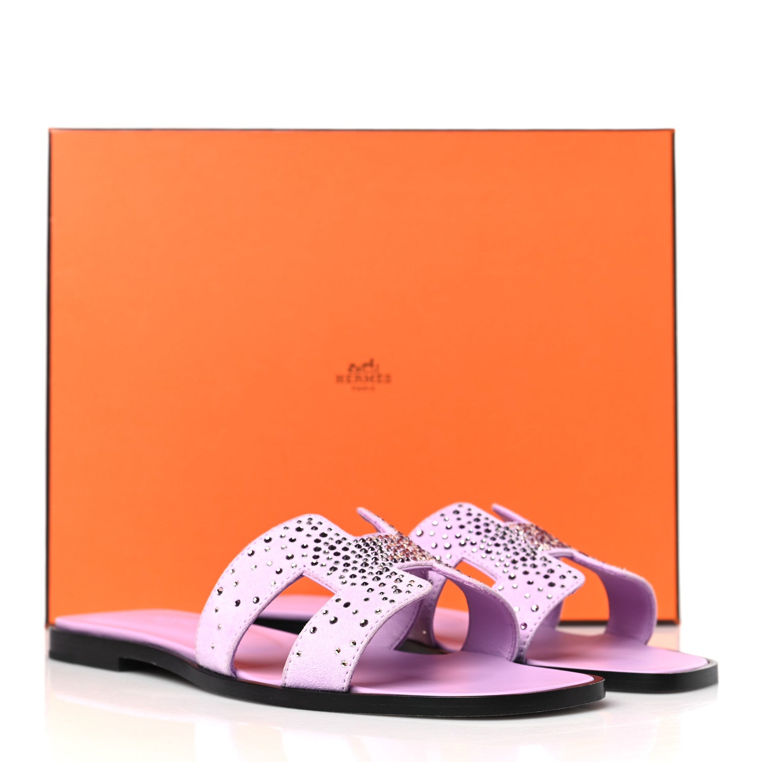Hermes Suede Goatskin Crystal Oran Sandals 37 Violet Amethyste 9 of 9